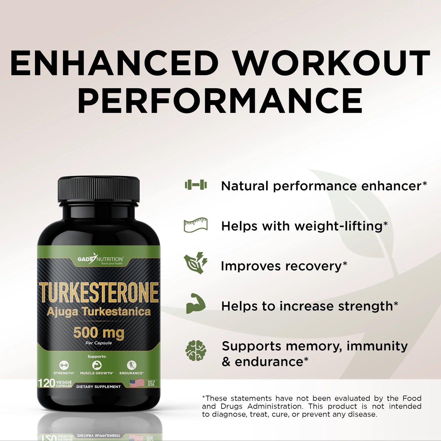 Turkesterone Supplement - Testosterone Support - 1500 Mg (Ajuga Turkestanica Extract Std. to 10% Turkesterone)