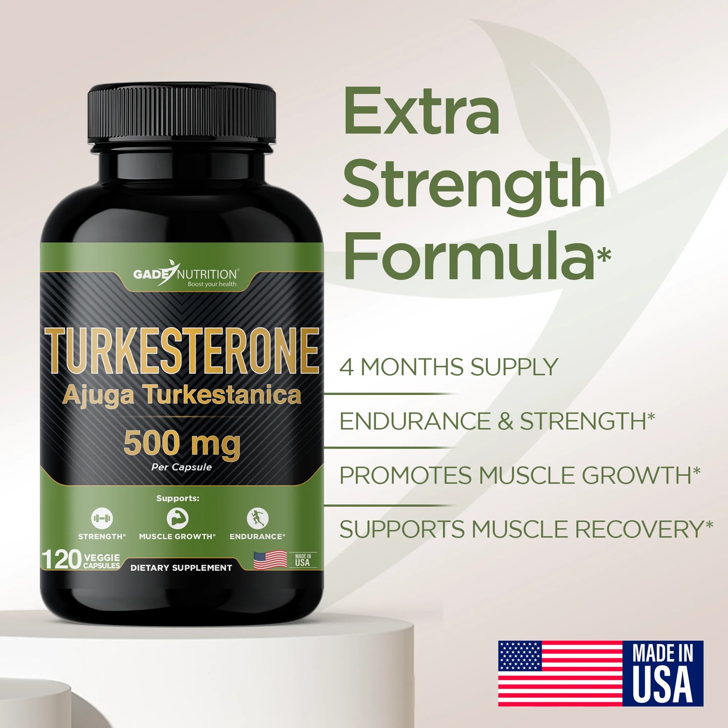 Turkesterone Supplement - Testosterone Support - 1500 Mg (Ajuga Turkestanica Extract Std. to 10% Turkesterone)