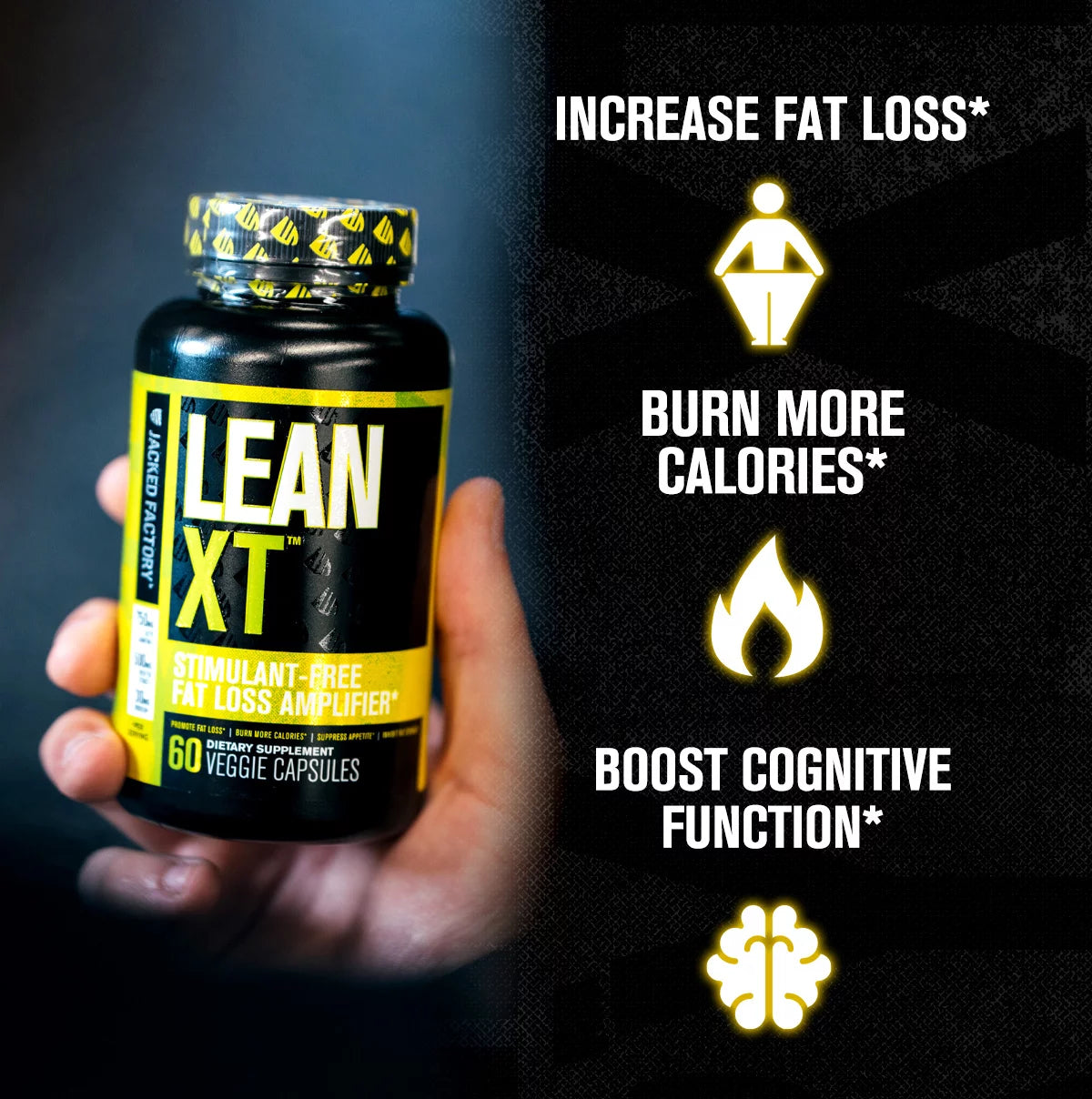 Lean-Xt Non Stimulant Fat Burner - Weight Loss Supplement, Appetite Suppressant, & Metabolism Booster with Acetyl L-Carnitine, Green Tea Extract, & Forskolin - 60 Count