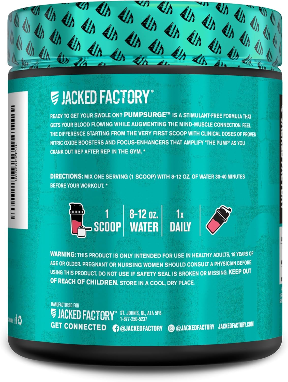 Pumpsurge Caffeine Free Pre Workout for Men & Women - Nootropic Booster & Stim Free Pre Workout - Intense Pumps, Enhanced Focus - 30 Servings, Watermelon