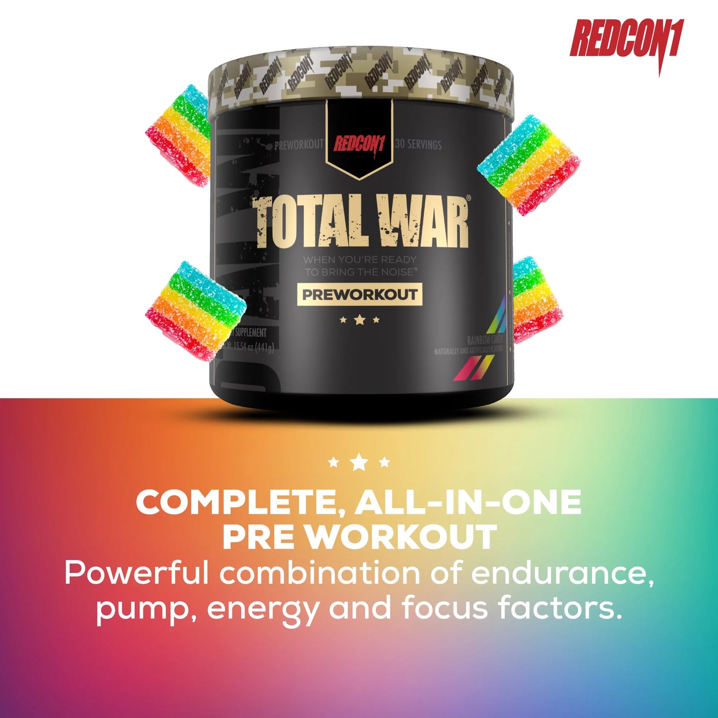 TOTAL WAR PRE-WORKOUT- Rainbow Candy