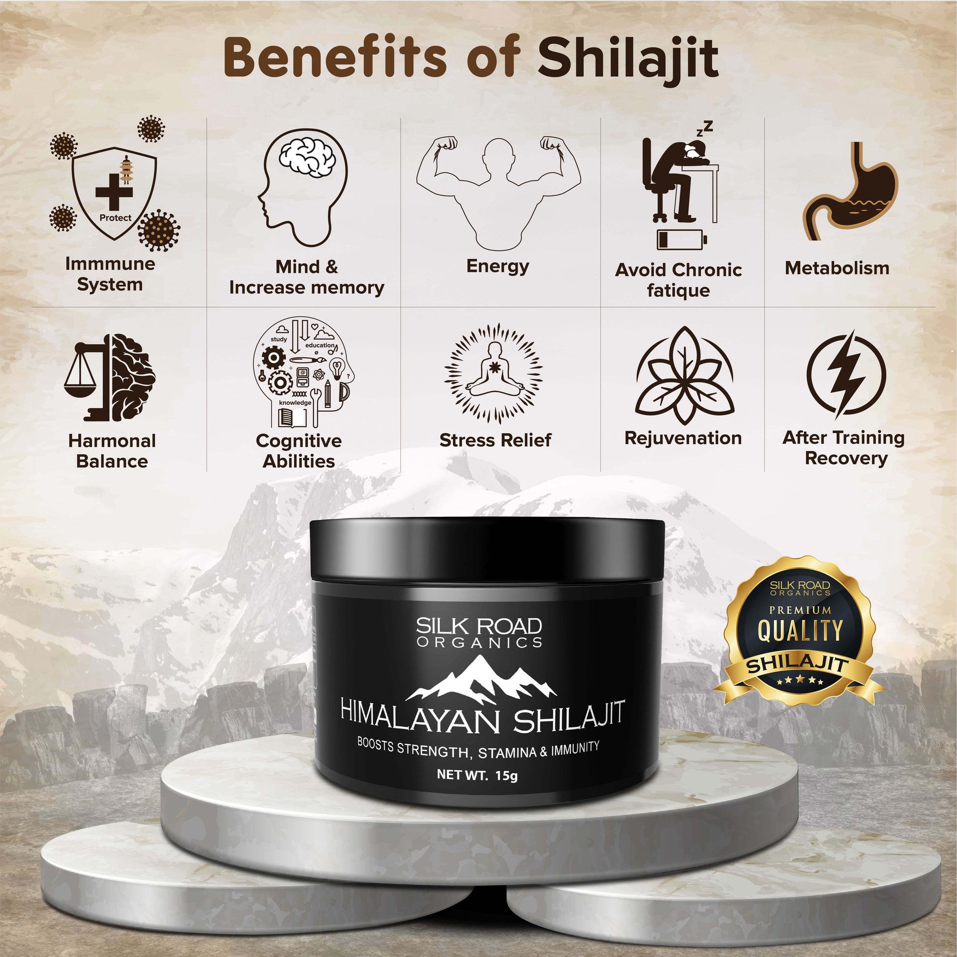 Pure Himalayan Shilajit Semi-Liquid 15G